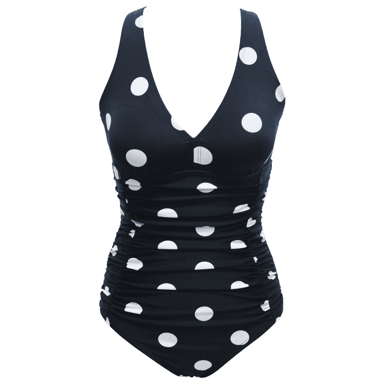 Polka Dot Ruched One-Piece (SW-OP-29) - In-stock swimwear manufacturer