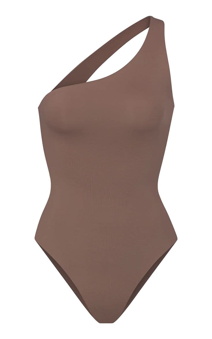 Minimal one-piece swimsuit reference for resort swimwear brands